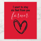 Valentijnsdag 2021 Covid Joke Wijn Etiket (Enkel label)