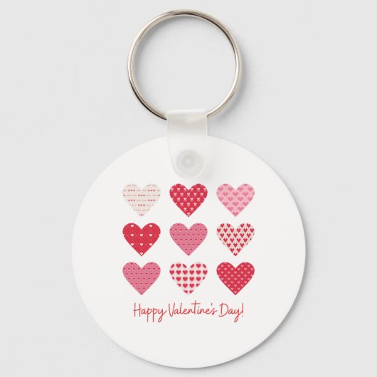 Valentijnsdag 2023 Sweet Red Hearts Sleutelhanger (Voorkant)