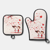 Valentijnsdag 2025 ovenwant & pannenlap set (Voorkant)