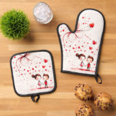 Valentijnsdag 2025 ovenwant & pannenlap set (Top down)