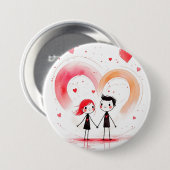 Valentijnsdag 2025 ronde button 7,6 cm (Voorkant /achterkant)