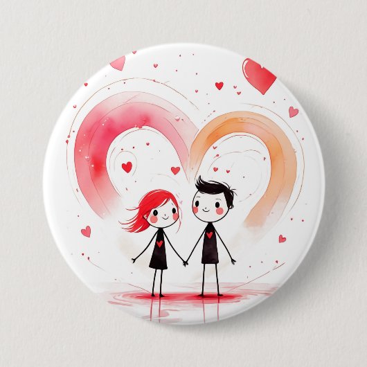 Valentijnsdag 2025 ronde button 7,6 cm (Voorkant)
