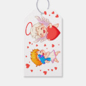 Valentijnsdag 2025: Schattigee en speelse engelen Cadeaulabel (Voorkant)