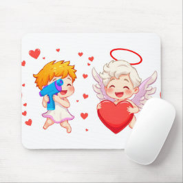 Valentijnsdag 2025: Schattigee en speelse engelen  Muismat