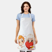 Valentijnsdag 2025: Schattigee en speelse engelen  Schort (Gedragen)