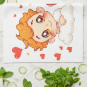 Valentijnsdag 2025: Schattigee en speelse engelen  Theedoek (Gevouwen)