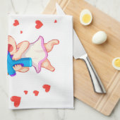 Valentijnsdag 2025: Schattigee en speelse engelen  Theedoek (Quarter Fold)