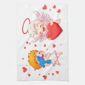 Valentijnsdag 2025: Schattigee en speelse engelen  Theedoek (Verticaal)