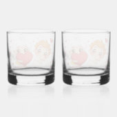 Valentijnsdag 2025: Schattigee en speelse engelen  Whisky Glas (Achterkant)
