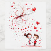 Valentijnsdag 2025 wijn etiket (Enkel label)