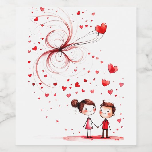 Valentijnsdag 2025 wijn etiket (Enkel label)