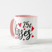 Valentijnsdag 25c kussen ...van de hond mok (Voorkant links)