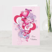 Valentijnsdag 2 Hearts 1 Love Couple's Sweet Feestdagen Kaart (Voorkant)