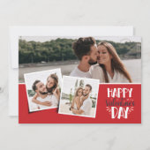 Valentijnsdag 3 afbeeldingen collage rood feestdagenkaart (Voorkant)
