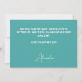 Valentijnsdag 3 foto's collage zeegroen feestdagenkaart (Achterkant)