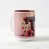 Valentijnsdag 3D A tot Z Alfabet Koffie Mok (Voorkant links)