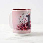 Valentijnsdag 3D A tot Z Alfabet Koffie Mok (Voorkant links)