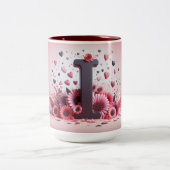 Valentijnsdag 3D A tot Z Alfabet Koffie Mok (Center)