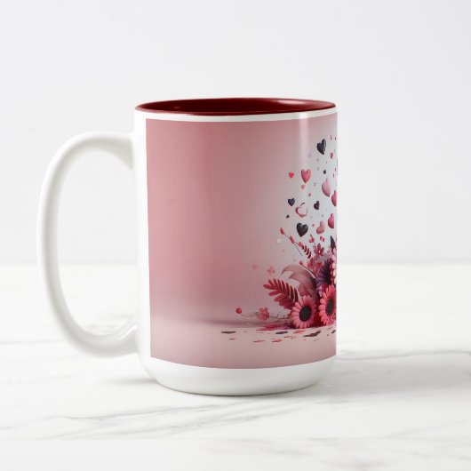 Valentijnsdag 3D A tot Z Alfabet Koffie Mok (Links)