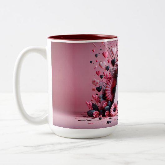 Valentijnsdag 3D A tot Z Alfabet Koffie Mok (Links)