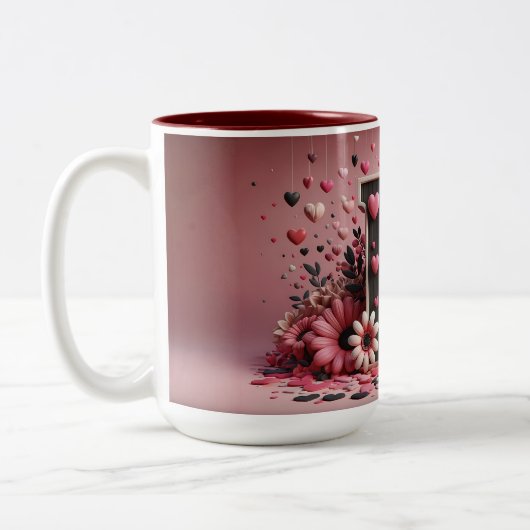 Valentijnsdag 3D A tot Z Alfabet Koffie Mok (Links)