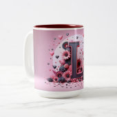 Valentijnsdag 3D A tot Z Alfabet Koffie Mok (Voorkant links)