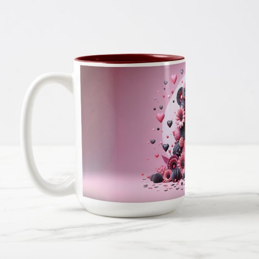 Valentijnsdag 3D A tot Z Alfabet Koffie Mok (Links)