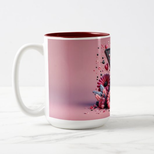 Valentijnsdag 3D A tot Z Alfabet Koffie Mok (Links)