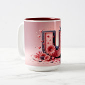 Valentijnsdag 3D A tot Z Alfabet Koffie Mok (Voorkant links)