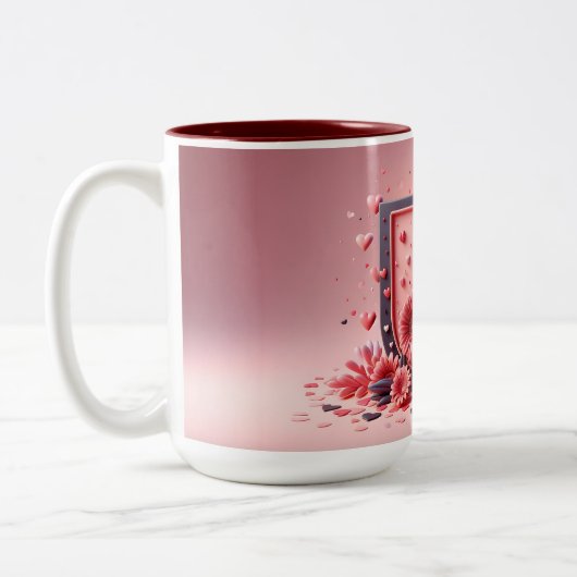 Valentijnsdag 3D A tot Z Alfabet Koffie Mok (Links)