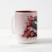 Valentijnsdag 3D A tot Z Alfabet Koffie Mok (Voorkant links)