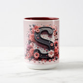 Valentijnsdag 3D A tot Z Alfabet Koffie Mok (Center)