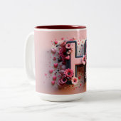 Valentijnsdag 3D A tot Z Alfabet Koffie Mok (Voorkant links)