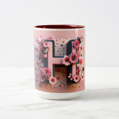 Valentijnsdag 3D A tot Z Alfabet Koffie Mok (Center)