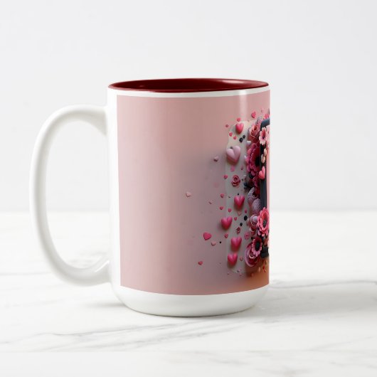 Valentijnsdag 3D A tot Z Alfabet Koffie Mok (Links)