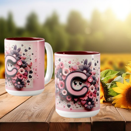 Valentijnsdag 3D A tot Z Alfabet Koffie Mok