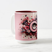 Valentijnsdag 3D A tot Z Alfabet Koffie Mok (Voorkant links)