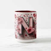 Valentijnsdag 3D A tot Z Alfabet Koffie Mok (Center)