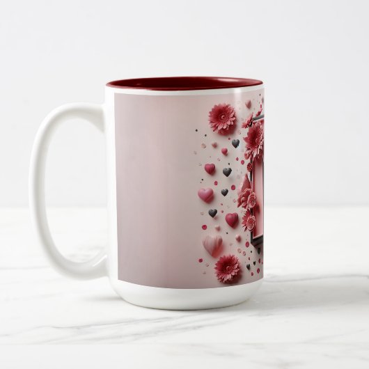 Valentijnsdag 3D A tot Z Alfabet Koffie Mok (Links)