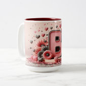 Valentijnsdag 3D A tot Z Alfabet Koffie Mok (Voorkant links)