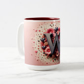 Valentijnsdag 3D A tot Z Alfabet Koffie Mok (Voorkant links)