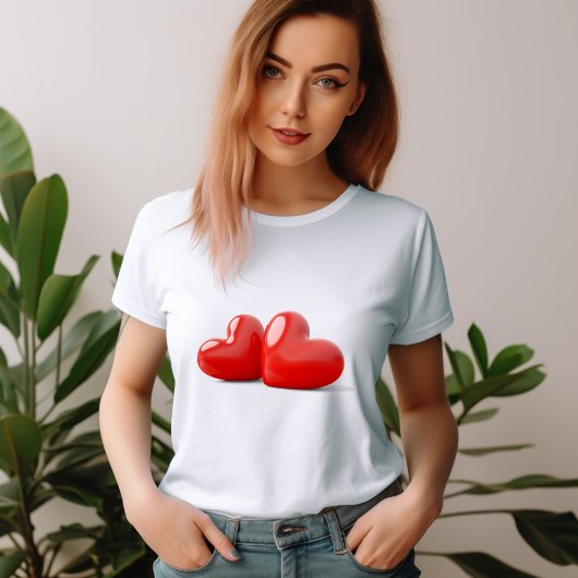 Valentijnsdag 3d stereo-liefde t-shirt
