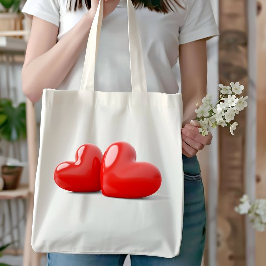Valentijnsdag 3D Stereo Love Canvas tas