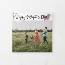 Valentijnsdag 4 Foto drievoudige Kaart Waterverf