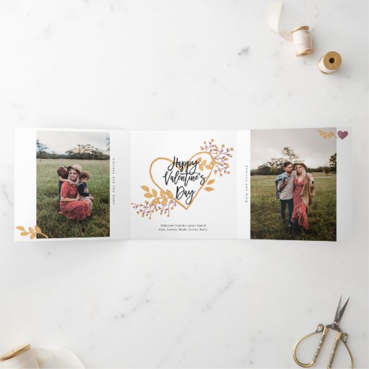 Valentijnsdag 4 Foto drievoudige Kaart Waterverf (Binnen)