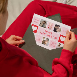 Valentijnsdag 5 Foto Collage Plat Kerstkaart