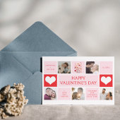 Valentijnsdag 5 Foto Collage Plat Kerstkaart