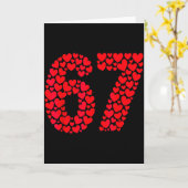 Valentijnsdag 67 Gevuld Met Hart Grappig Zes Zeven Kaart (Gele Bloem)