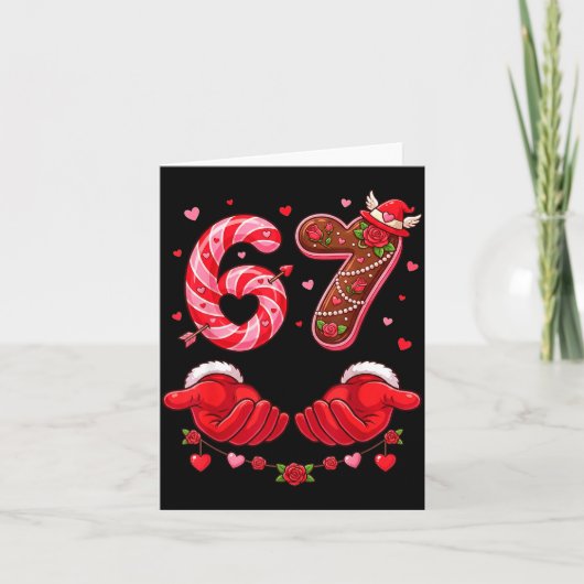 Valentijnsdag 67 Grappige Six Seven Liefdesmeme F Kaart (Voorkant)