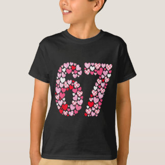 Valentijnsdag 67 Harten Romantisch Grappig Zes Zev T-shirt
